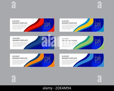 Elegant Banner Template Design Vector Set. Stylish Design And colorful combination Stock Vector