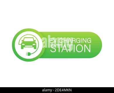 EV charging station banner. Vector stock illustration. Stock Vector