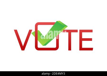 Vote symbols. Check mark icon. Vote label on white background. Vector stock illustration. Stock Vector