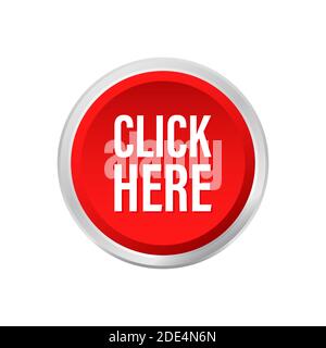 Click here button. Promotion sign. Vector stock illustration. Stock Vector