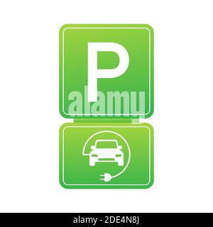 EV charging station banner. Vector stock illustration. Stock Vector