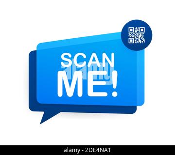 QR code for smartphone. Inscription scan me with smartphone icon. Qr code for payment. Vector illustration Stock Vector