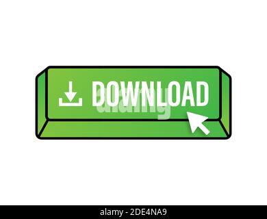 Download file icon. Document downloading concept. Trendy flat design graphic with long shadow. Vector illustration. Stock Vector
