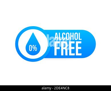 Alcohol free icon symbol on white background. Vector stock illustration. Stock Vector