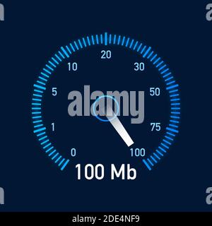 Set Speed test. Speedometer Internet Speed. Website speed loading time. Vector illustration. Stock Vector