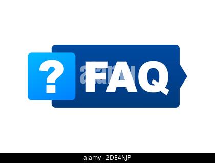 Frequently asked questions FAQ banner. Computer with question icons. Vector stock illustration. Stock Vector