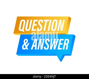 Question and Answer Bubble Chat on white background. Vector stock illustration. Stock Vector