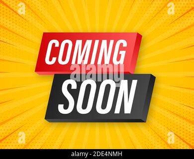 Coming Soon. Promotion banner coming soon. Vector illustration. Stock Vector