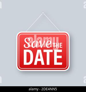 Save the date. Badge, label, Flat vector stock illustration Stock Vector