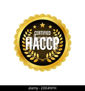 HACCP Certified icon on white background. Vector stock illustration. Stock Vector