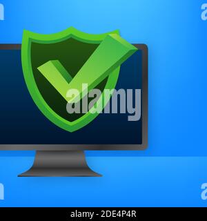 Data and pirvate information protection. Data Protection, privacy, and internet security. Vector illustration. Stock Vector