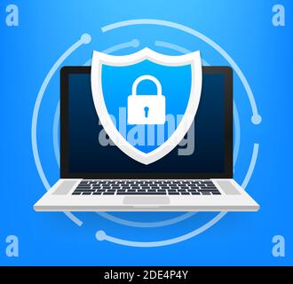 Data and pirvate information protection. Data Protection, privacy, and internet security. Vector illustration. Stock Vector