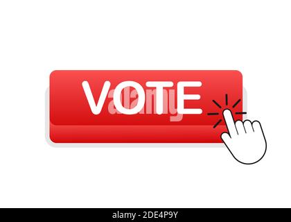 Vote button. Hand click icon. Finger click icon. Vector stock illustration. Stock Vector