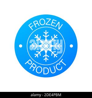 Blue frozen product on white background. Food logo. Vector stock illustration. Stock Vector