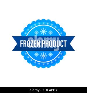 Blue frozen product on white background. Food logo. Vector stock illustration. Stock Vector