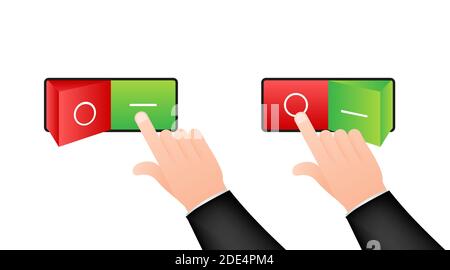 Flat icon On and Off Toggle switch button vector format. Vector stock illustration. Stock Vector