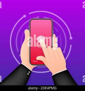 Screen lock authentication password smartphone background template. Illustration of phone ID recognition screenlock password or lockscreen passcode Stock Vector