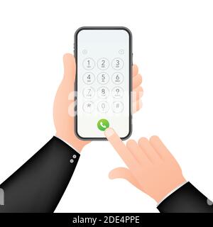 Keypad for on smartphone screen. Application Interface on mobile phone. Vector stock illustration. Stock Vector