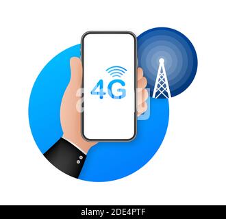 4G network wireless systems and internet. Communication network. Vector illustration. Stock Vector