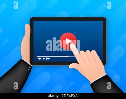 Template video frame. Template media player. Mobile app interface. Vector stock illustration. Stock Vector