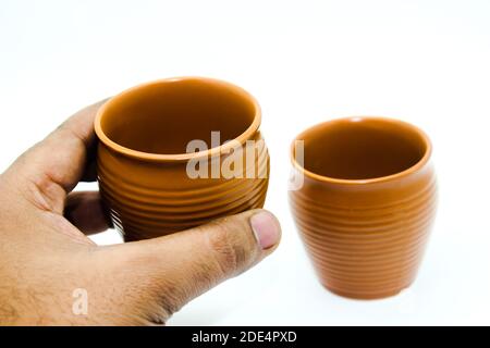 A picture of soil tea cup isolated on white background Stock Photo