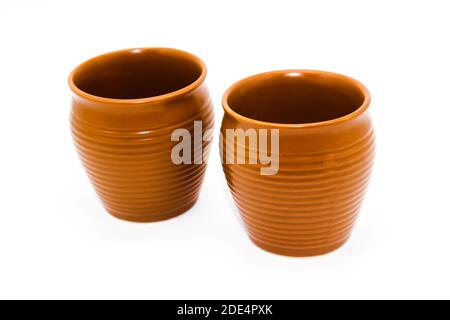 A picture of soil tea cup isolated on white background Stock Photo