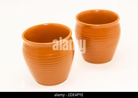 A picture of soil tea cup isolated on white background Stock Photo