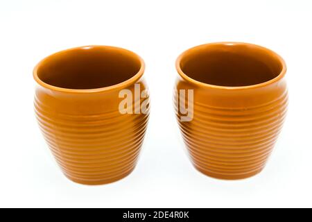 A picture of soil tea cup isolated on white background Stock Photo