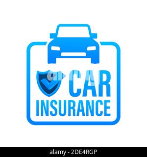 Insurance contract document. Shield icon. Protection. Vector stock illustration. Stock Vector