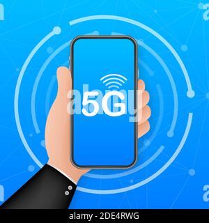 5G network wireless systems and internet. Communication network. Vector illustration. Stock Vector