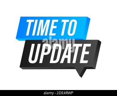 System software update or upgrade. Banner new update. Time to Update. Vector illustration. Stock Vector