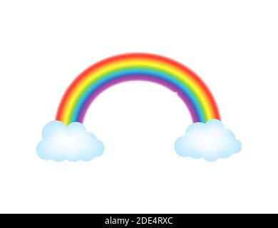 Rainbows in different shape realistic set on. vector stock illustration. Stock Vector