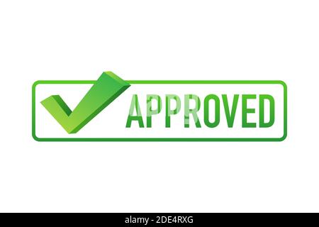 Approved medal. Round stamp for approved and tested product, software and services. Vector stock illustration. Stock Vector