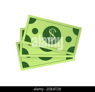 Hundred dollar bill on white background. Money. Vector stock illustration. Stock Vector