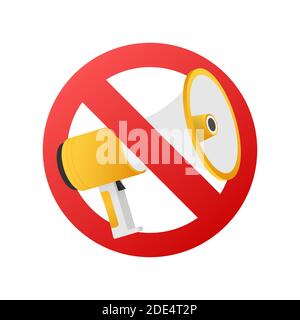 No megaphone speaker sign or no outbound speaker. Vector stock illustration. Stock Vector