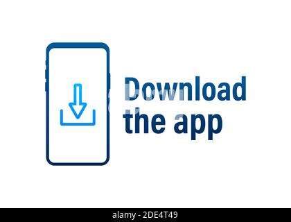 Download page of the mobile app. Empty screen smartphone for you app. Download app. Vector stock illustration Stock Vector