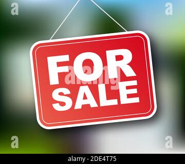 Sale tag. Home for sale sign for marketing design. Vector stock illustration. Stock Vector