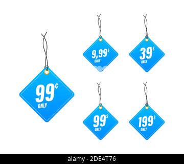 Discount sticker. Template with 99 only. Vector template design. Sale, price tag. Sale banner badge. Special offer price sign. Vector stock Stock Vector