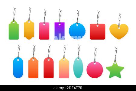 Blank labels template brown set craft flower tag Vector Image