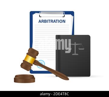 Arbitration agreement. Legal resolution conflict. Vector stock illustration. Stock Vector