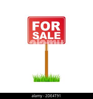 Sale tag. Home for sale sign for marketing design. Vector stock illustration. Stock Vector