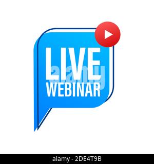 Live Webinar Button, icon, stamp, logo. Vector illustration Stock Vector
