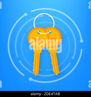Bunch of Keys Icon on white background. Vector illustration. Stock Vector
