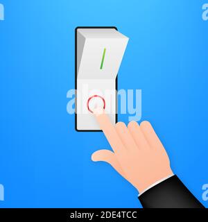 Flat icon On and Off Toggle switch button vector format. Vector stock illustration. Stock Vector