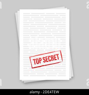 Banner with top secret for paper design. Document icon. Vector stock illustration. Stock Vector