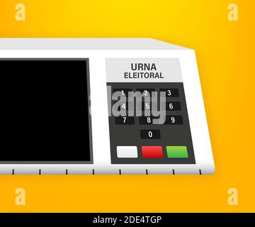 Electoral Urn. Translations Fim means End, Urna Urn, Eleitoral Electoral. Vector stock illustration. Stock Vector