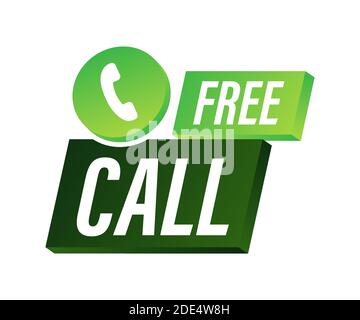 Free call. Information technology. Telephone icon. Customer service. Vector stock illustration. Stock Vector