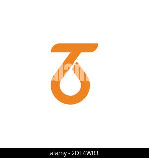 abstract letter tb simple geometric loop logo vector Stock Vector