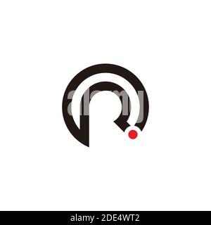letter r circle geometric line logo vector Stock Vector