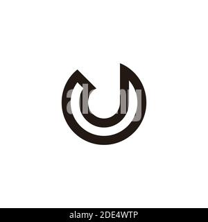 abstract letter du simple circle geometric design logo vector Stock Vector